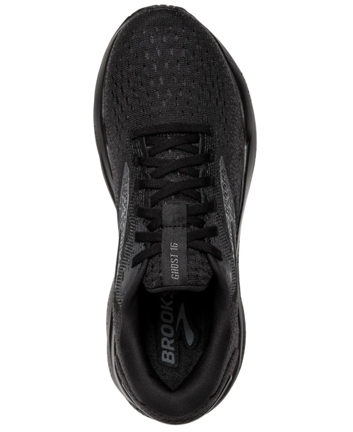 Brooks Ghost 16 Black/Black/Ebony - top view