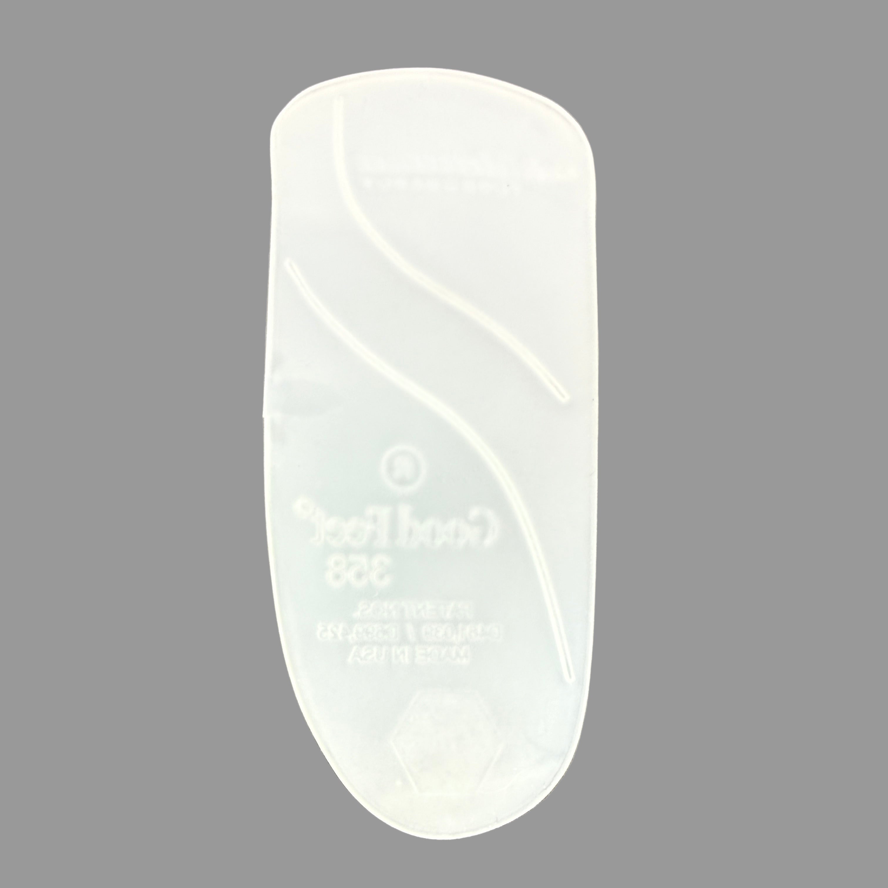 White shoe insole on a gray background